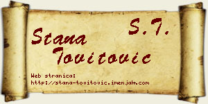 Stana Tovitović vizit kartica